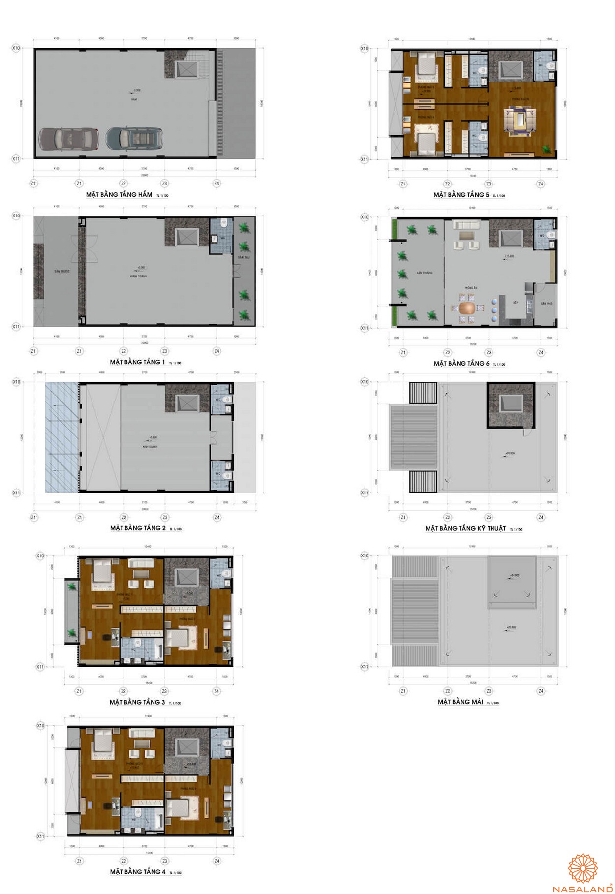 Mặt bằng dự án khu đô thị Vạn Phúc City Thủ Đức - Nhà phố thương mại các tầng